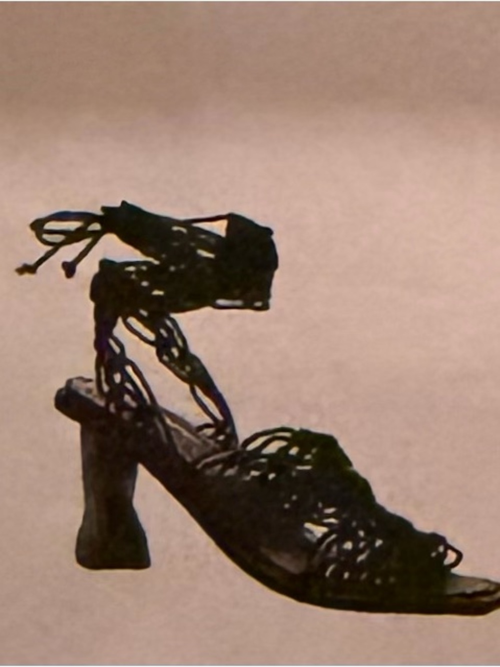 Sam Edelman Harleigh Black Macramé Heels Size 10 Worn Once